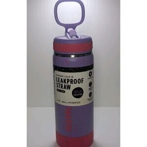 Takeya Leakproof Straw Water Bottle 18 Oz 530 mL Grape Glow Insulated